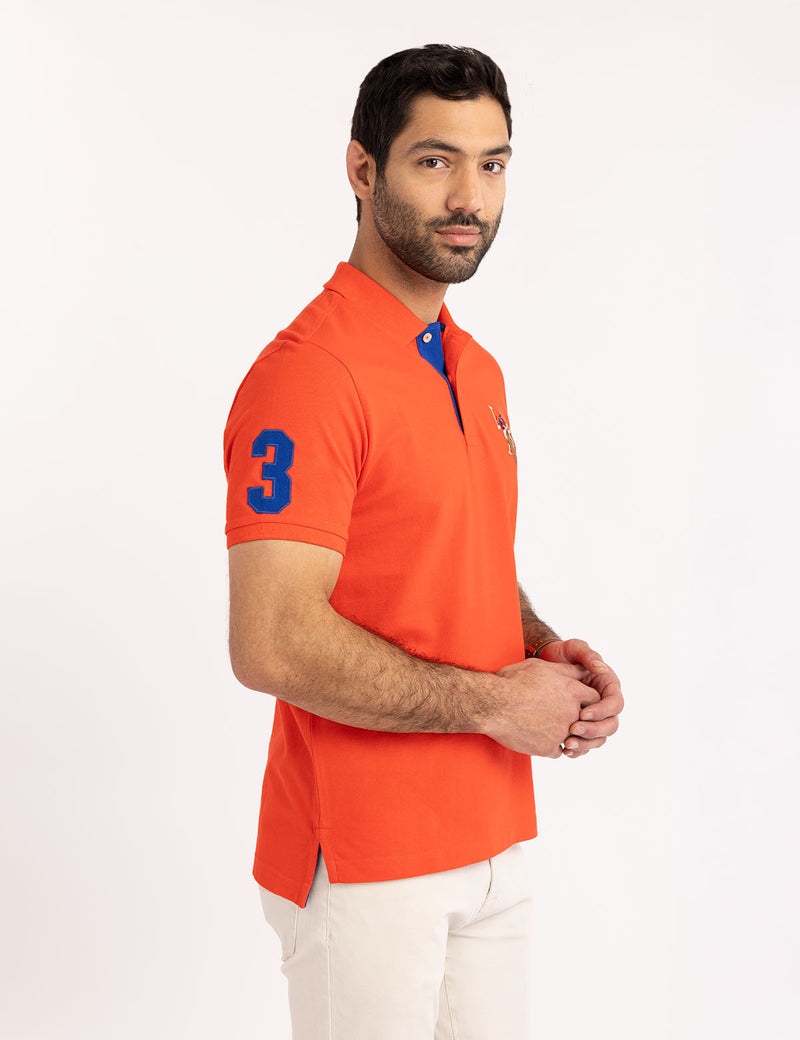 Мужская футболка-поло U.S. Polo Assn. Multi Color Big Logo Solid, оранжевый — фото 3