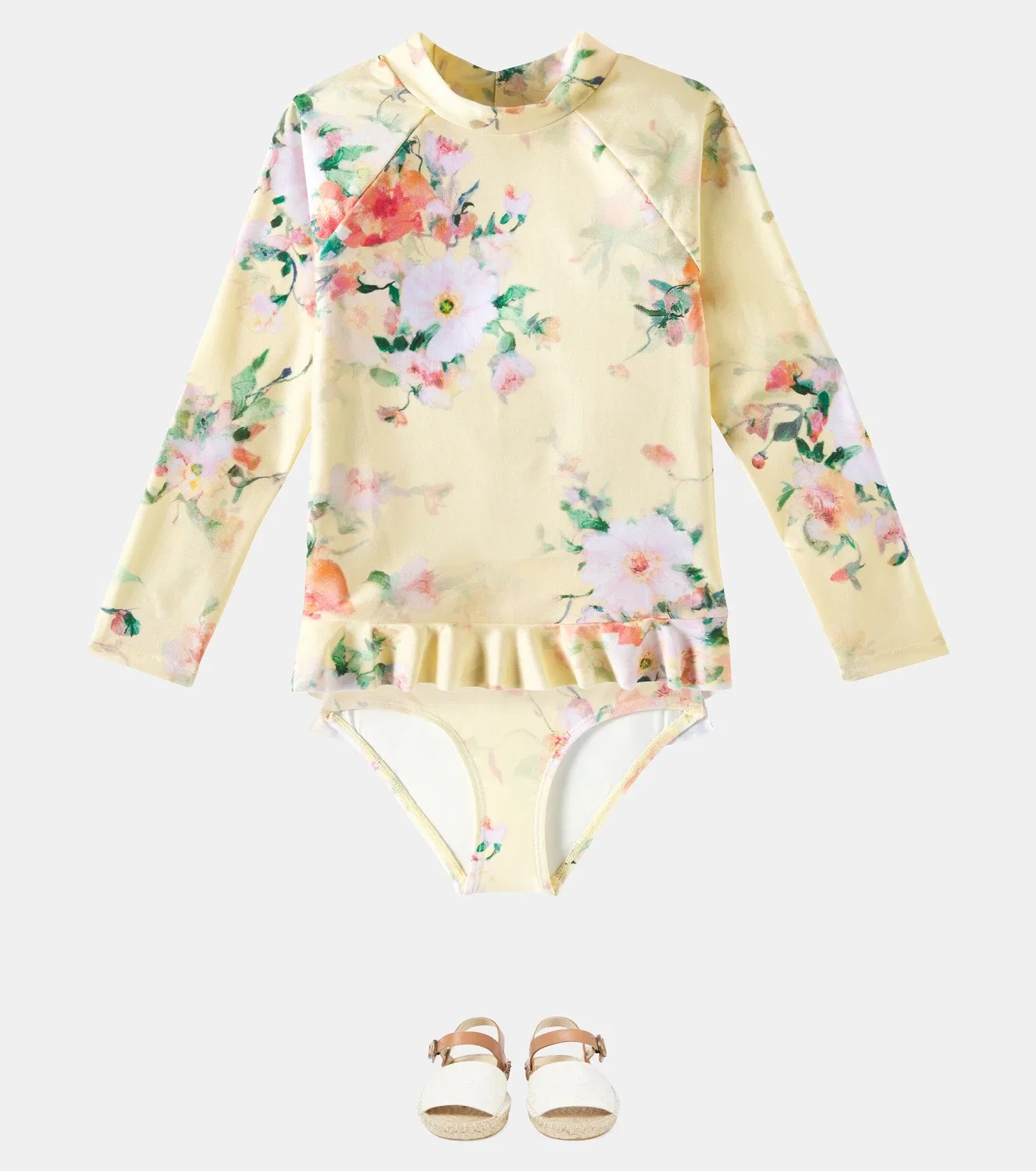 Плавки бикини с цветочным принтом Everley Zimmermann Kids, Yellow Watercolour Floral — фото 2