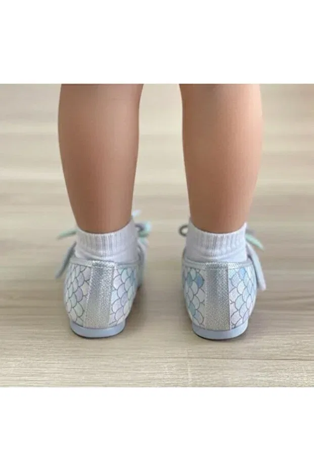 Детские балетки для девочек с принтом Surpie Shoes, Green - Lilac — фото 3