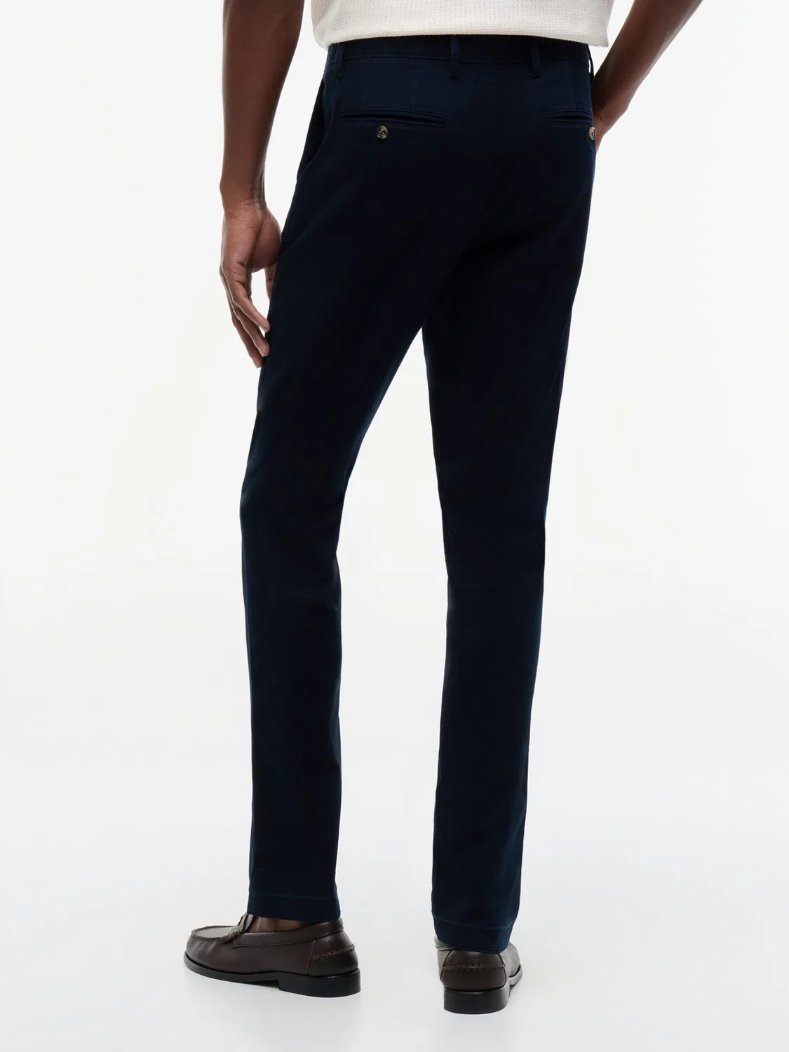 Брюки-чиносы Tommy Hilfiger Regular Denton Straight Textured темно-синего цвета — фото 3