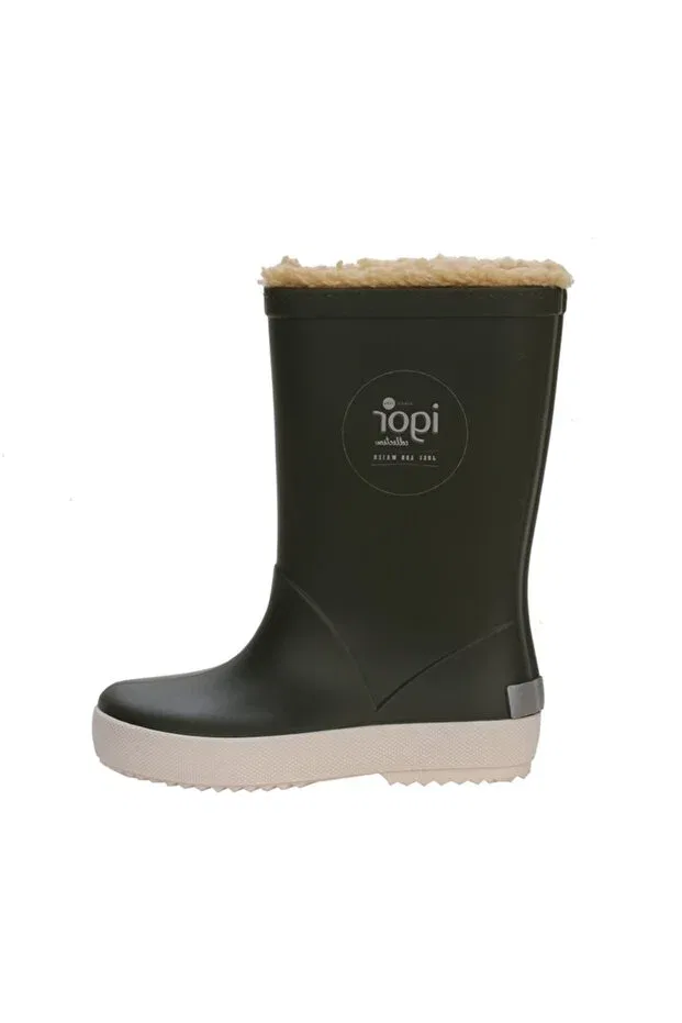 Детские ботинки для девочек с принтом Splash nautico w10207 furry children's boots Igor, Haki — фото 2