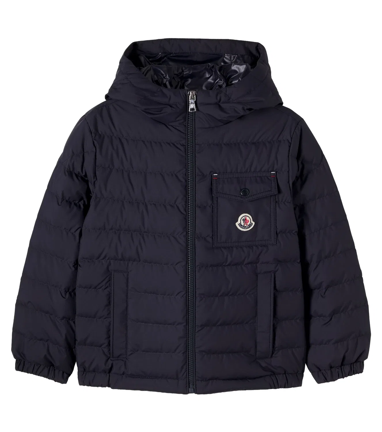 Пуховик стеганый с капюшоном Quillon Moncler Enfant, синий