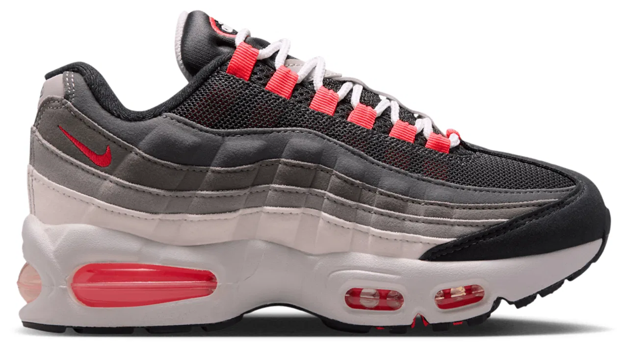 Детские кроссовки для мальчиков с амортизацией Air Max 95 Nike, Anthracite Solar Red