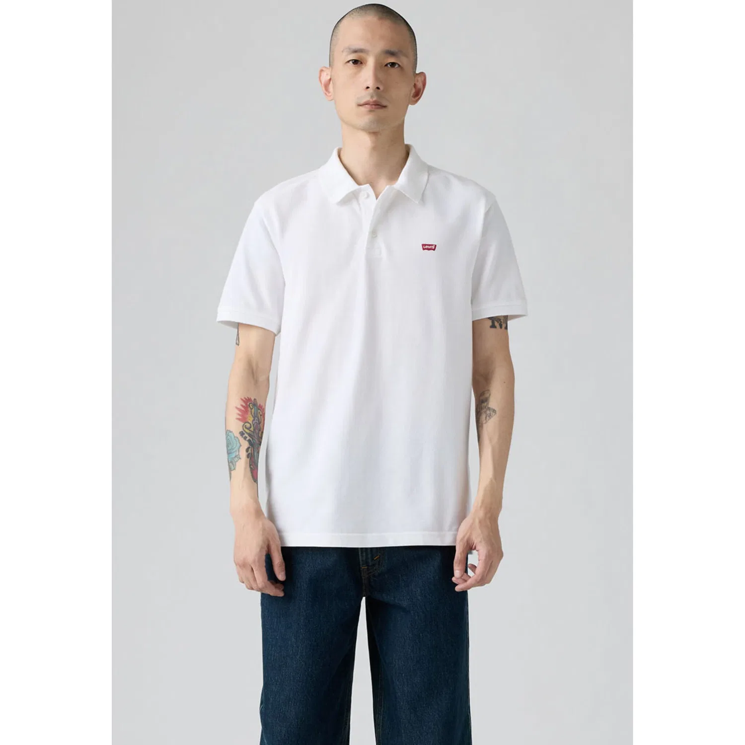 Мужское классическое поло с логотипом Levi's, White — фото 2