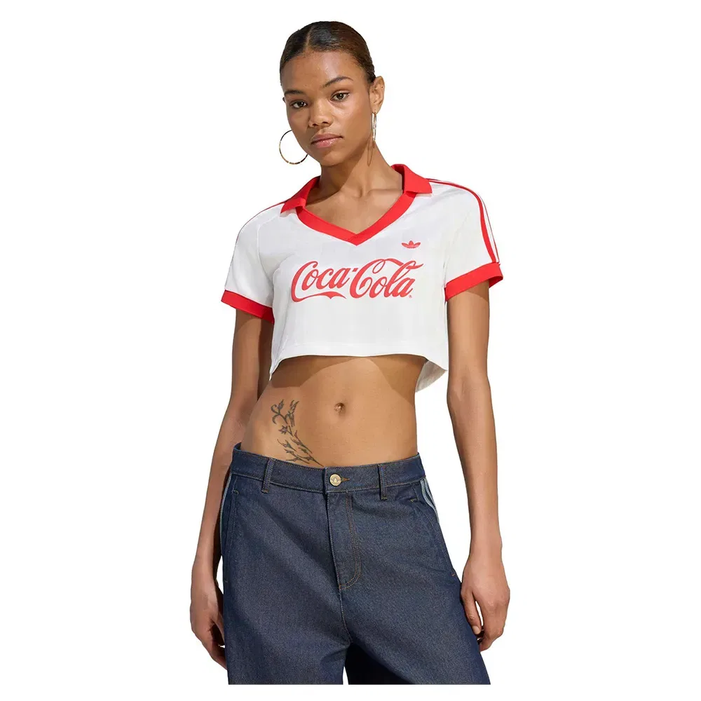 Футболка с коротким рукавом Cropped Jersey Adidas Originals, белый