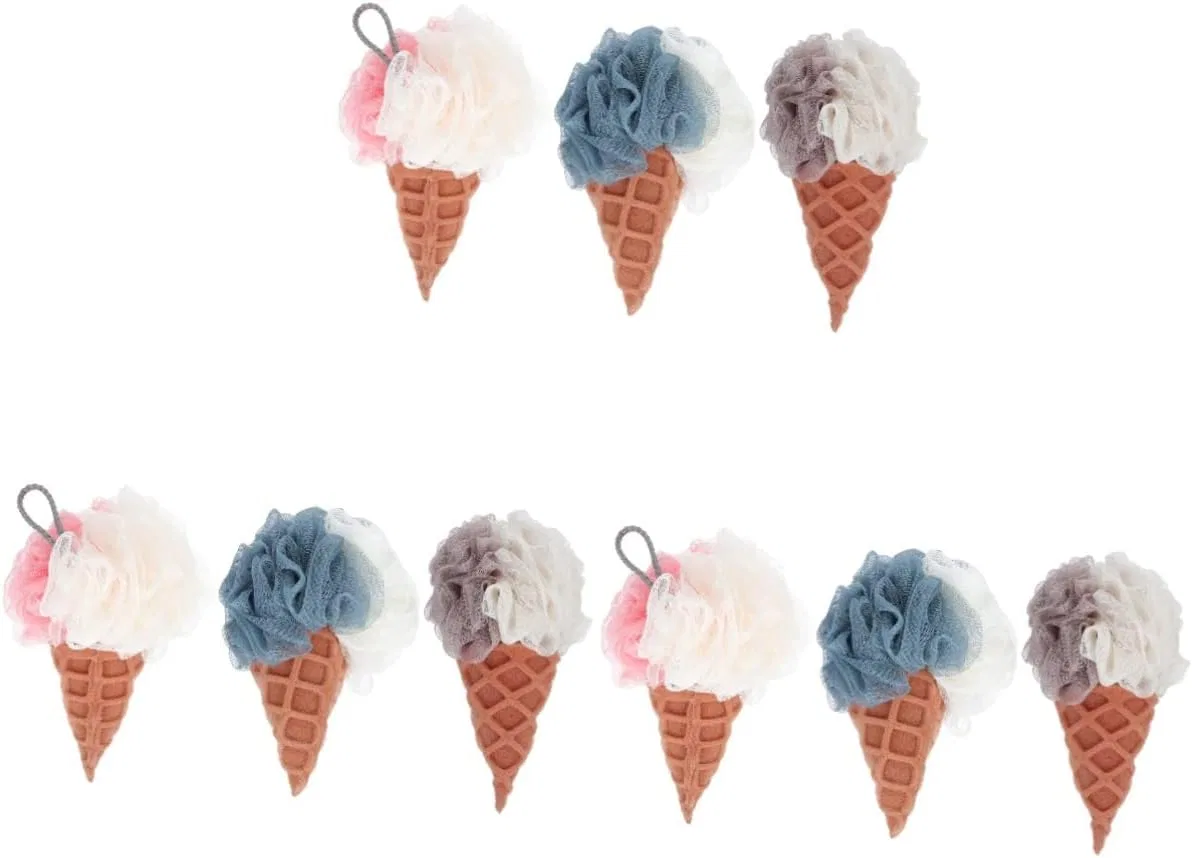 Набор мочалок для душа Ice Cream, 3 шт, minkissy, мультиколор