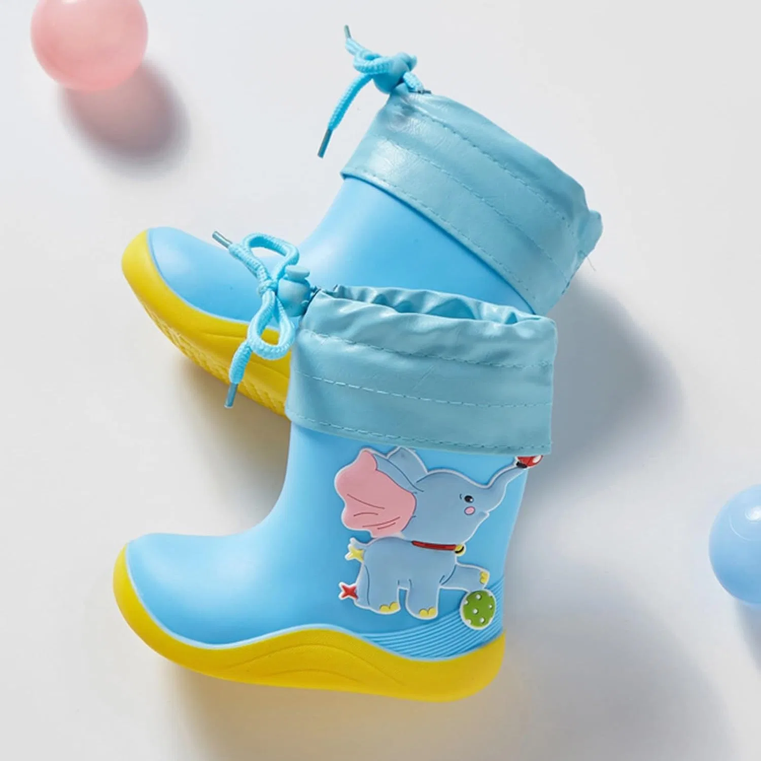 Детские сапоги дождевые для девочек и мальчиков IWIHMIV, Light Blue — фото 2