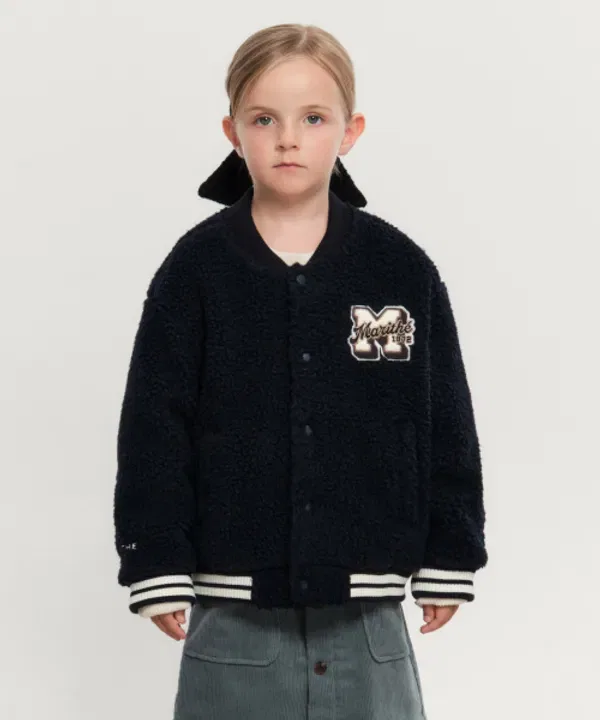 Куртка флисовая с нашивками, унисекс, Marithé Kids, Navy