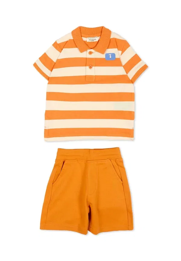 Комплект из футболки и шорт, хлопок, Tru Trussardi Junior, оранжевый