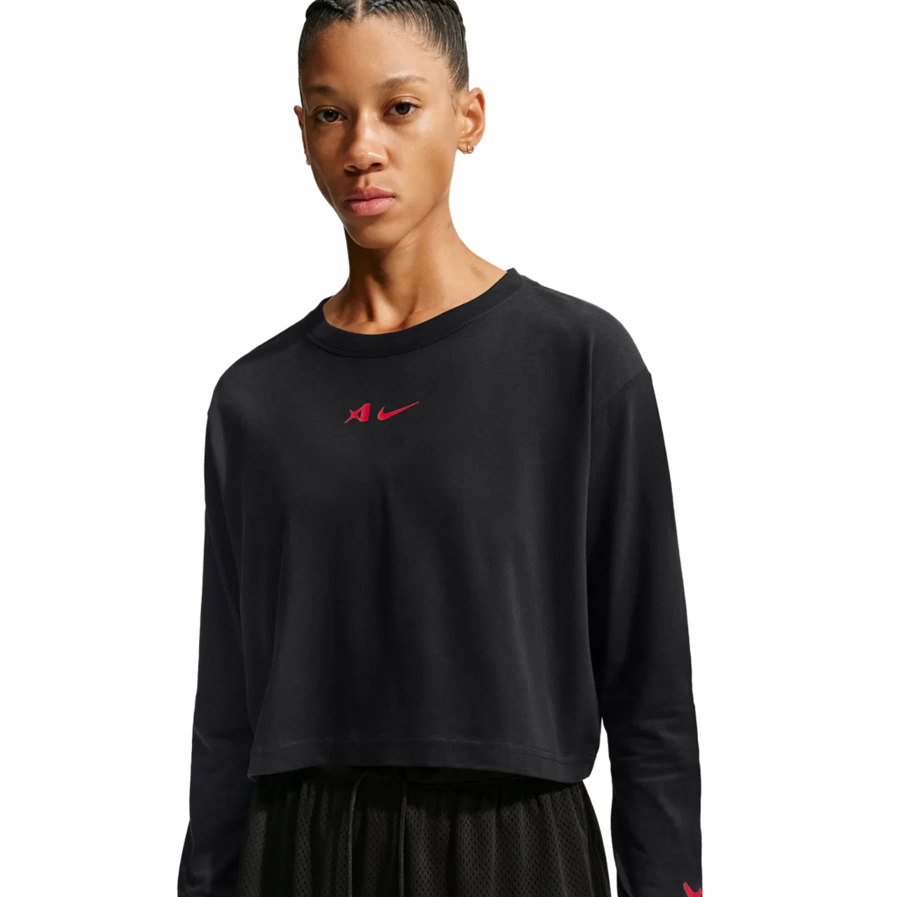 Женская футболка с длинным рукавом Nike A'Ja LS Tee, Black