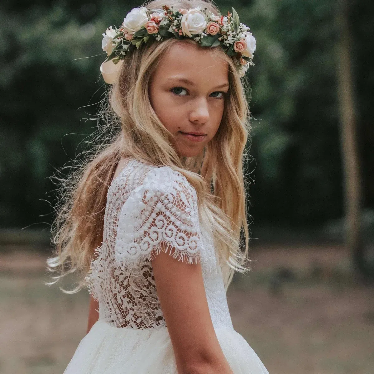 Детское платье для девочек Bohemian Princess Uk Flower Girl Boutique, Cream — фото 4