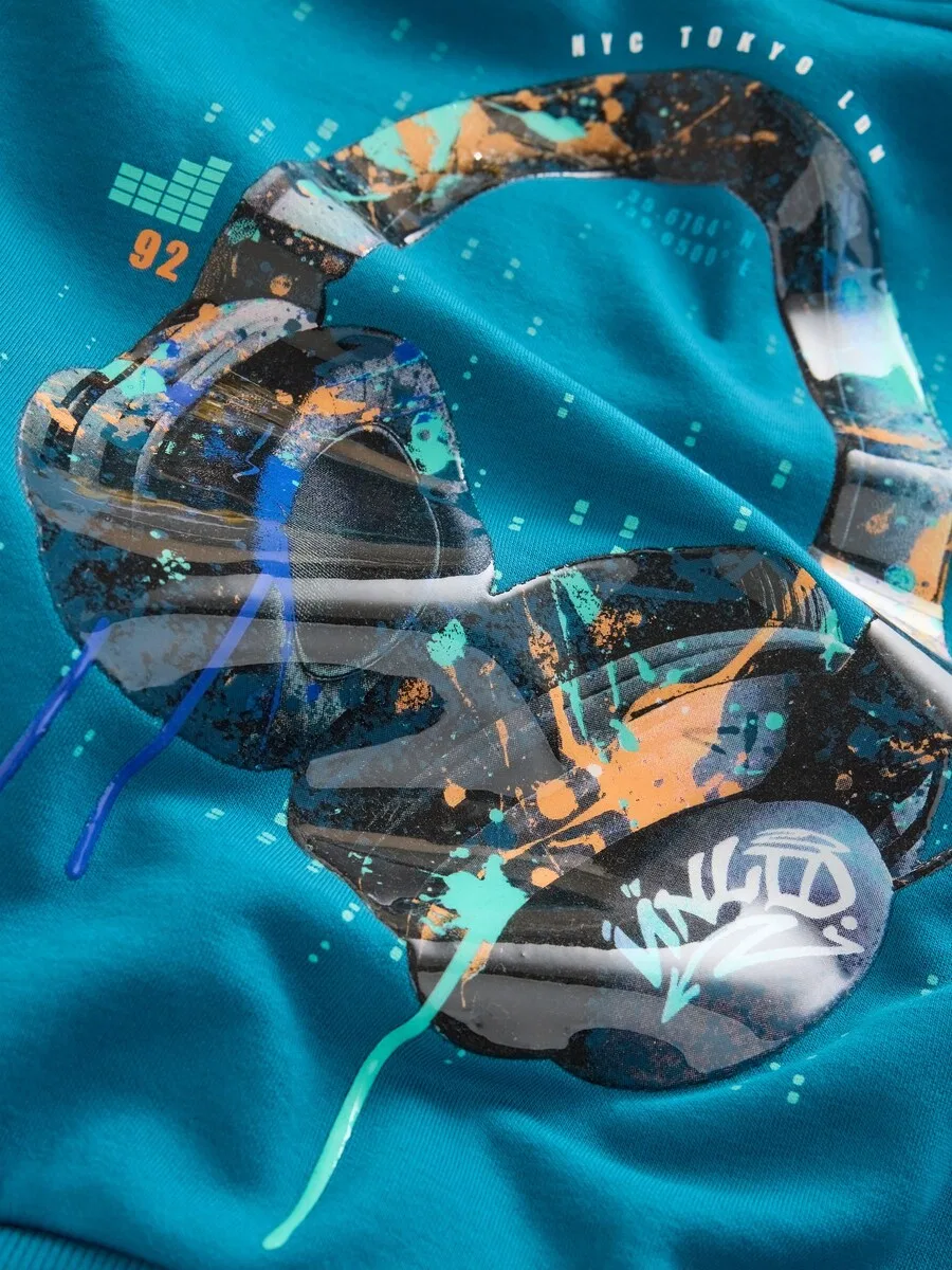 Толстовка бирюзового и лазурного цвета Next — фото 4