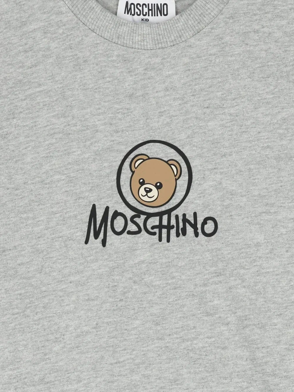 Футболка с логотипом в виде медвежонка Moschino Kids, серый — фото 3