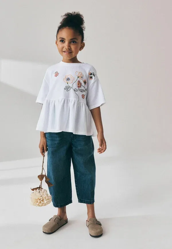 Футболка с цветочным принтом Regular fit Next, white floral, белый