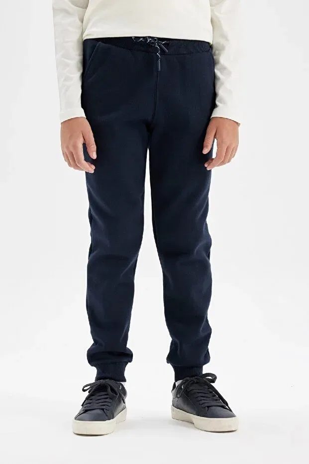 Детские спортивные штаны для мальчиков с эластичным поясом Defacto, Navy Blue-Nv253 — фото 4