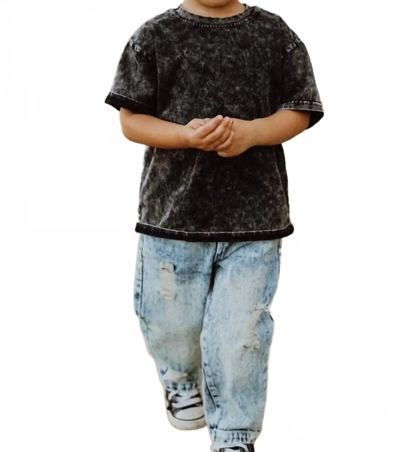 Детские джинсы прямого кроя с эластичным поясом Lucky Link, Light Acid Wash Denim