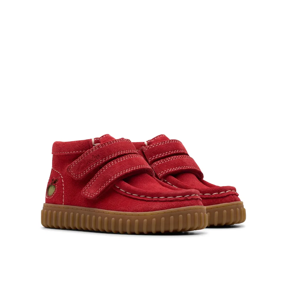 Детские ботинки на щиколотке с липучкой Torhill Clarks, Red — фото 4