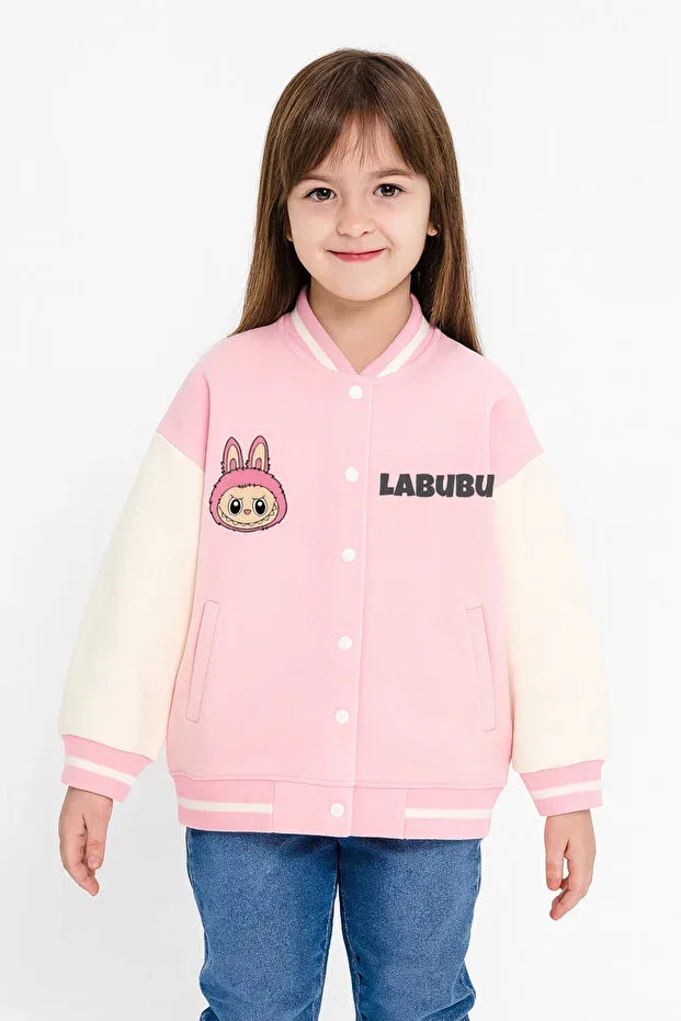 Детская куртка для девочек с принтом labubu college Kidmark Çocuk Modası, Multicolor — фото 2