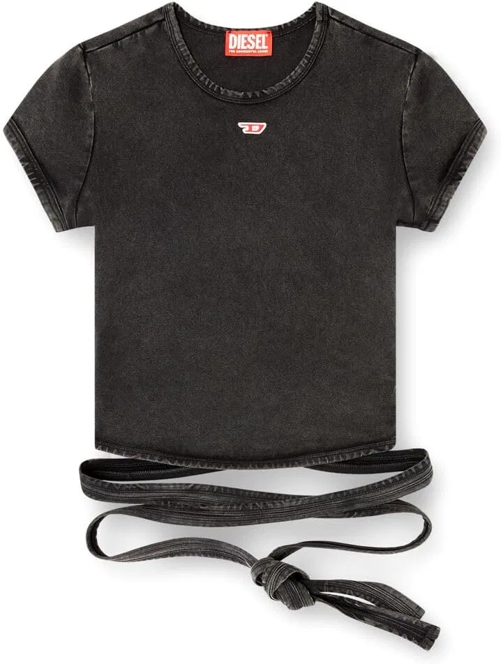 Женская джинсовая футболка с завязками T-Bunny-Tail-R1 Diesel, Black — фото 4