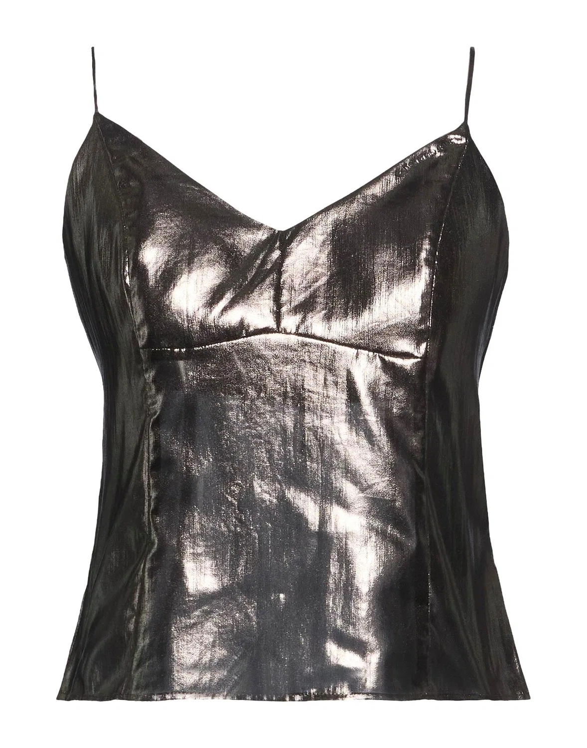 Женский топ с металлическим блеском Halterneck Calvin Klein, темно‑серый