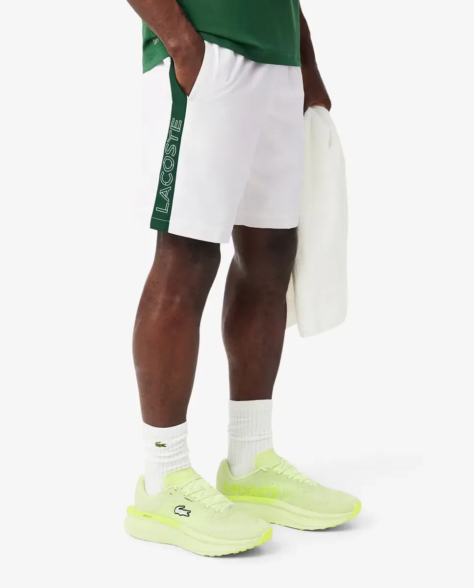 Мужские спортивные шорты с контрастной полосой Lacoste, Blanco — фото 3