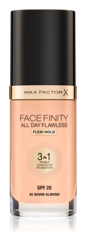 

Тональный крем повышенной стойкости SPF 20 Max Factor Facefinity All Day Flawless, оттенок 45 Warm Almond 30 мл