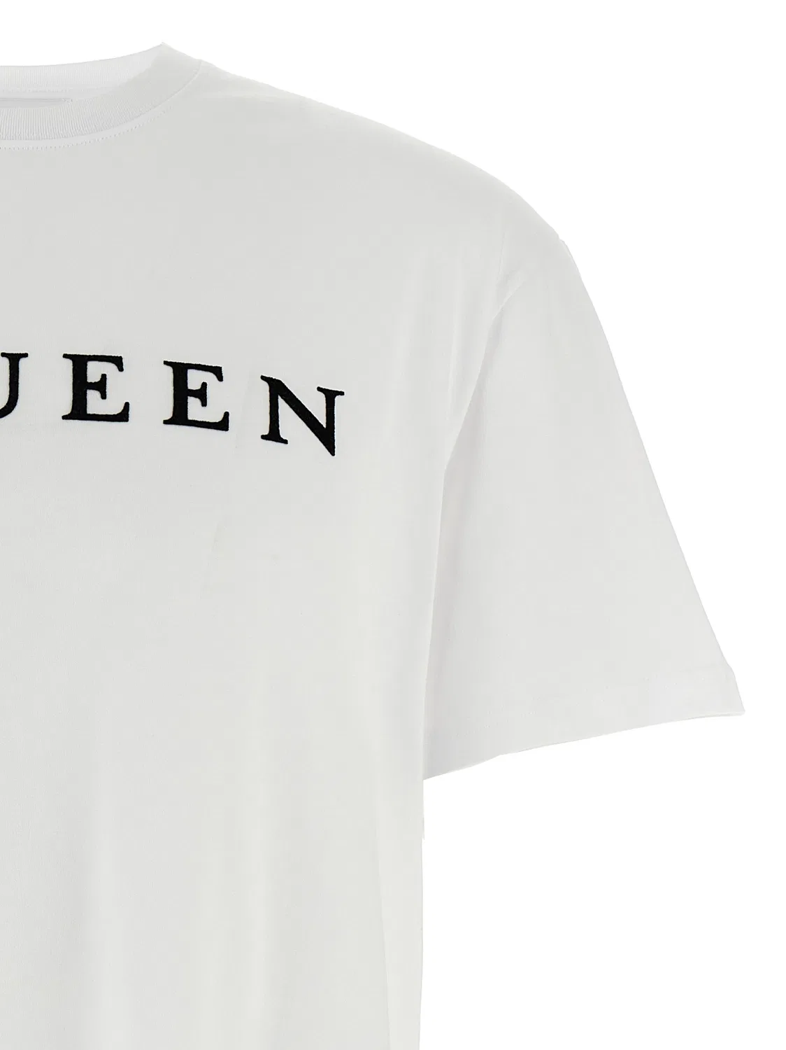 Мужская футболка с принтом Bicolor Cotton T-Shirt Alexander McQueen, White/Black — фото 3