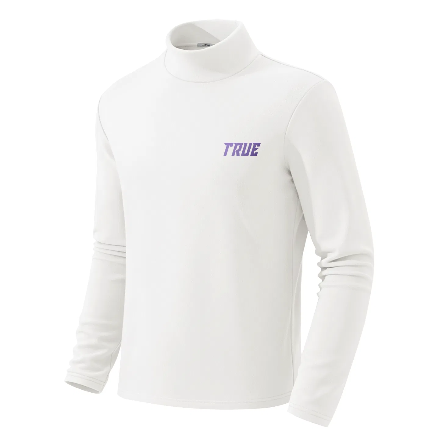 Детский свитшот двухслойный велюр Night Gray Mystic Purple Future Chest Logo MINISO, Heather Navy — фото 3