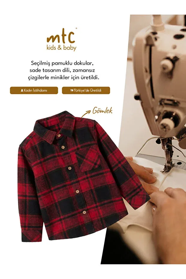 Детская рубашка для мальчиков с длинным рукавом Cotton Trips, Red — фото 3