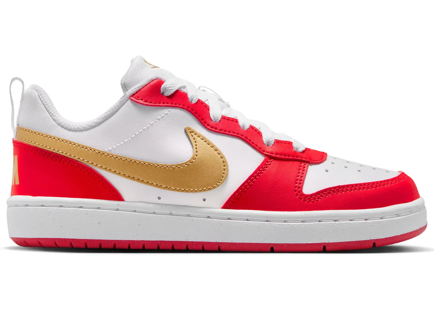 Детские кроссовки с низким силуэтом Nike Court Borough Low Recraft Nike, White/University Red/White/Metallic Gold