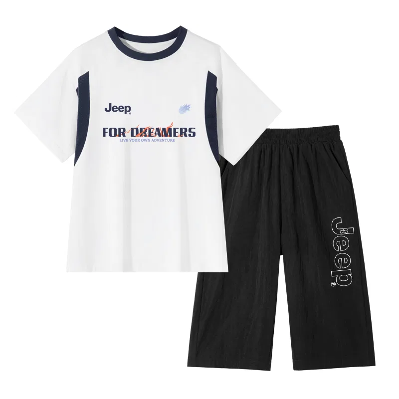 Детский спортивный комплект с принтом Jeep, White/E Basketball Flame-Army Green/ELOGO White Left Middle K — фото 3