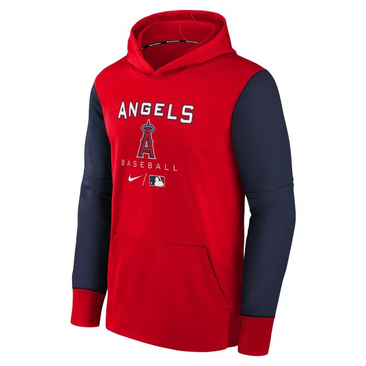 Детское худи с флисовой подкладкой Nike X MLB Fleece lined Red Teenagers, Nike, Los Angeles Angels Red