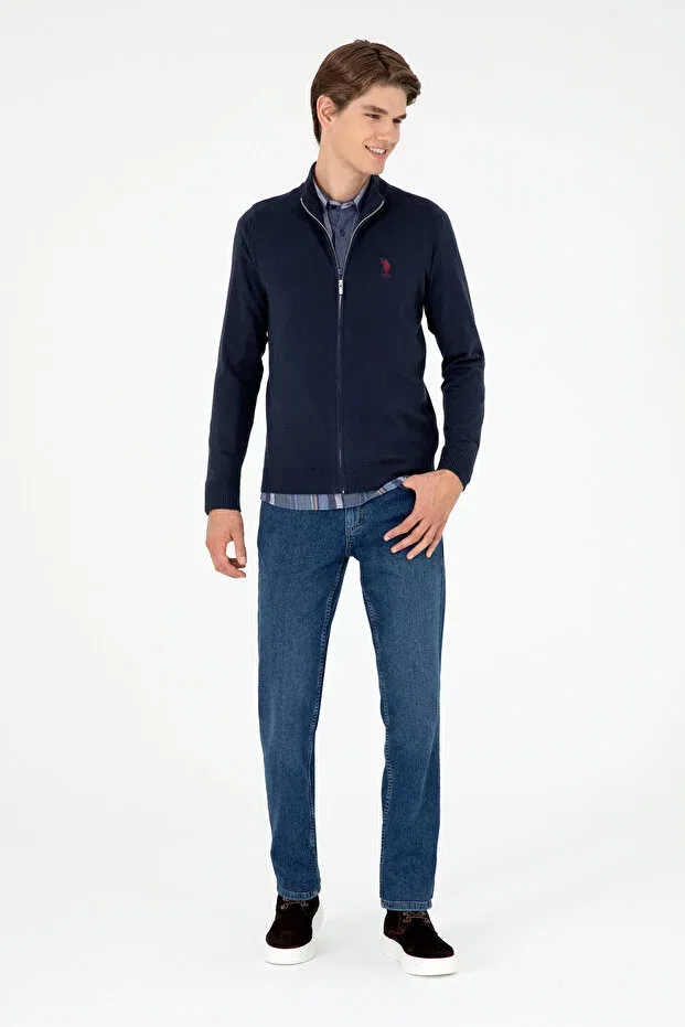 Мужской кардиган с длинным рукавом Basics U.S. Polo Assn., Navy Blue — фото 4