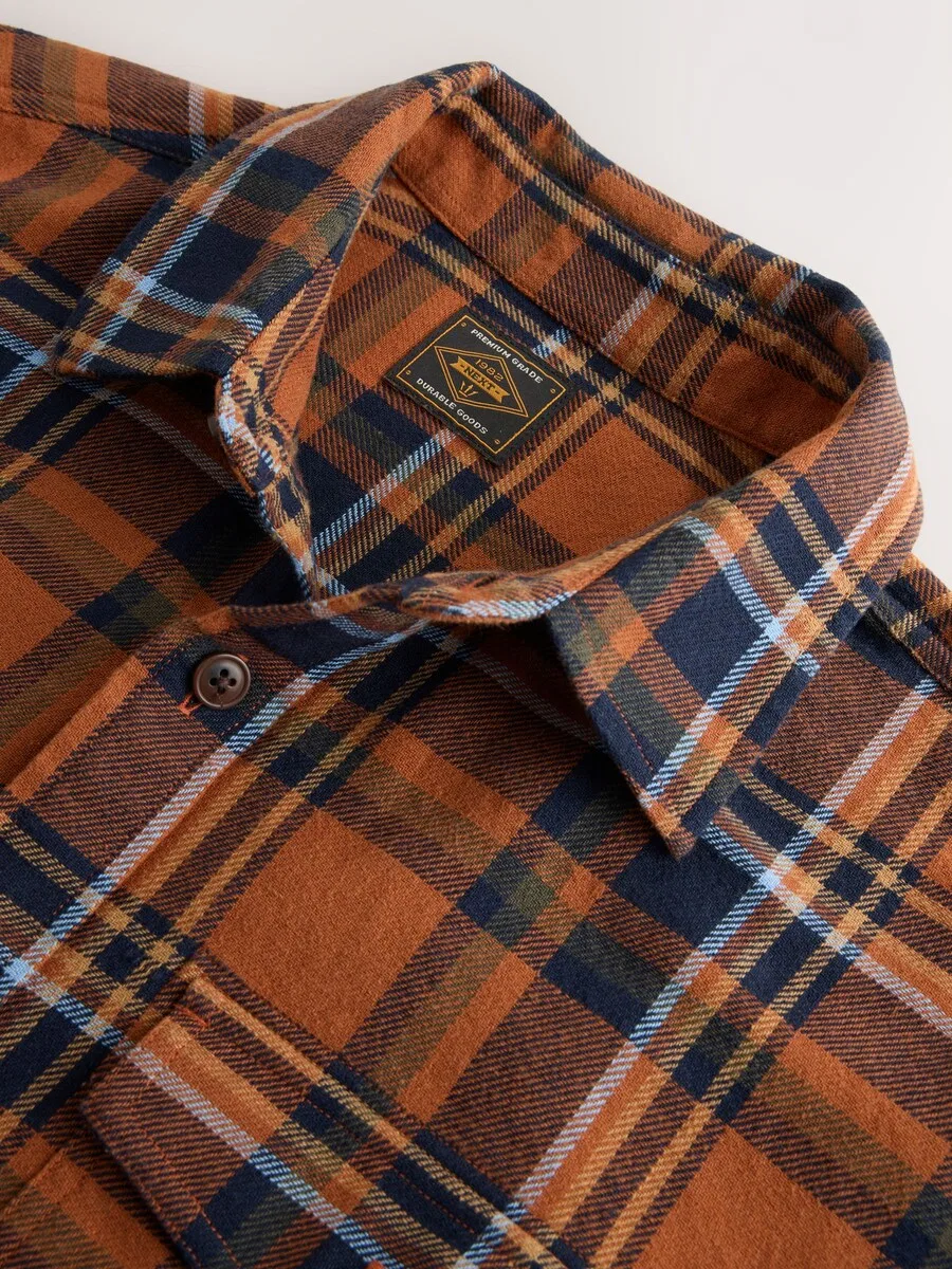Рубашка Next Regular fit на пуговицах, цвет «Лобстер» — фото 3