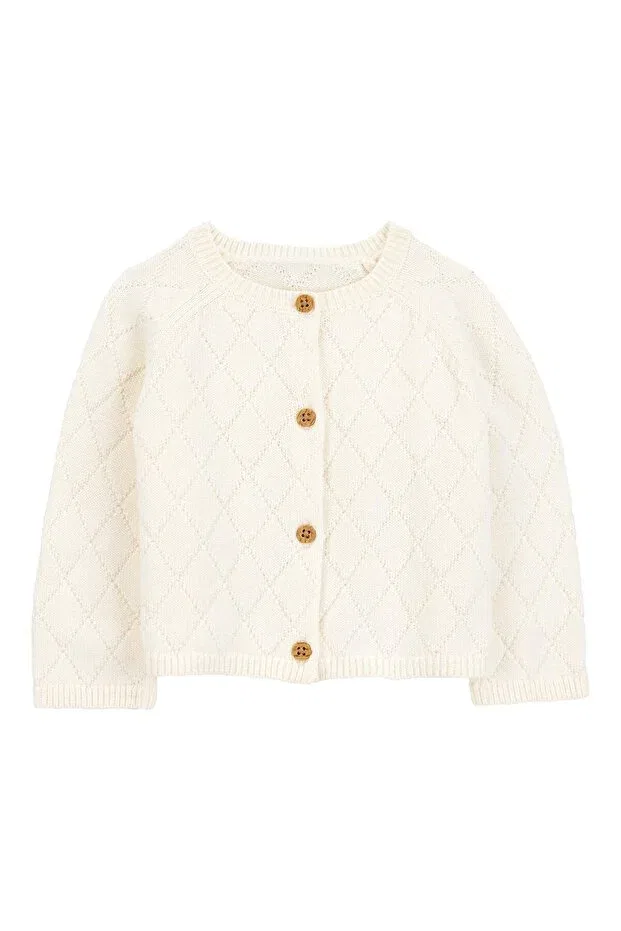Детский кардиган для девочек хлопковый Carter'S, Ecru