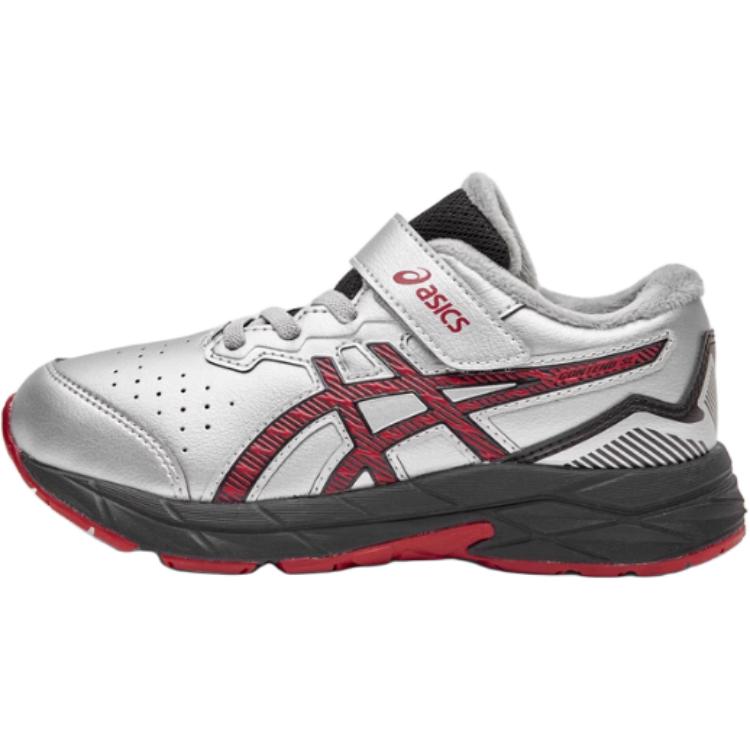 

Детские беговые кроссовки Asics с амортизацией, отскоком, воздухопроницаемостью и поддержкой, низкие, серебристый/черный/красный