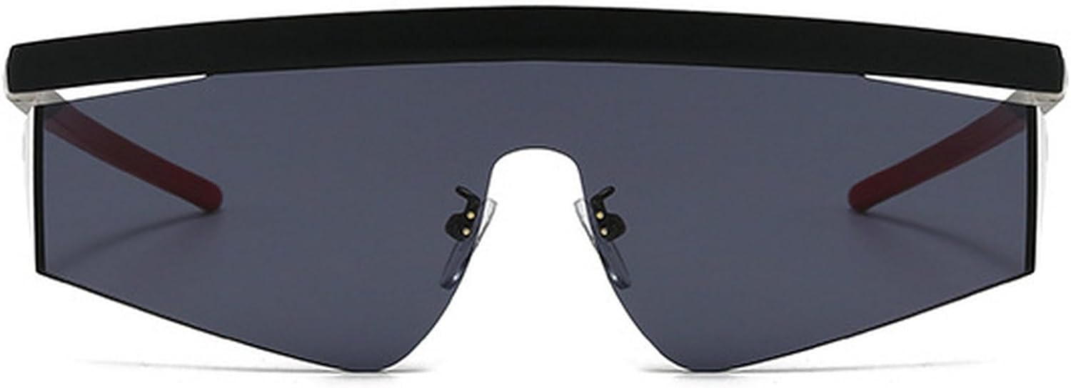 

Большие ретро-солнцезащитные очки-пилот для женщин, модные, с защитой от УФ-излучения, трендовые солнцезащитные очки в крупной оправе для женщин 2025 года mincl, Red Black