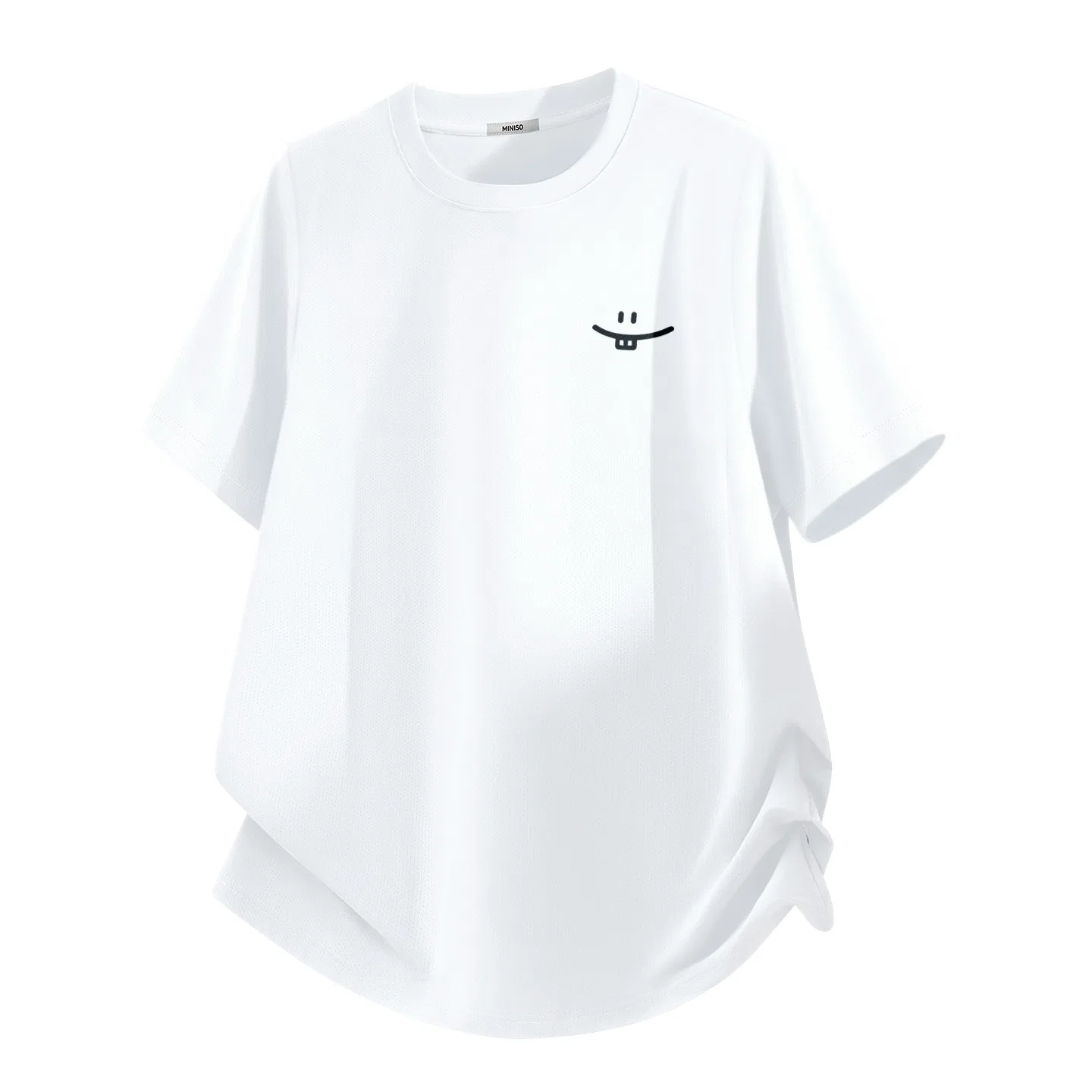 Футболка детская с коротким рукавом Ice Silk Quick Dry Dark Gray Simple Smile Drawing Chest Logo MINISO, Dark Gray — фото 3