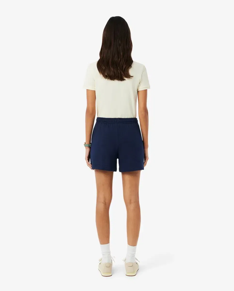 Шорты женские Lacoste Azul Marino, из футера с эластичным поясом — фото 3