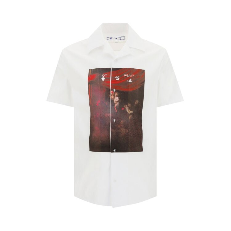 

Рубашка Off-White Sprayed Caravaggio Holiday Shirt 'White/Red', белый