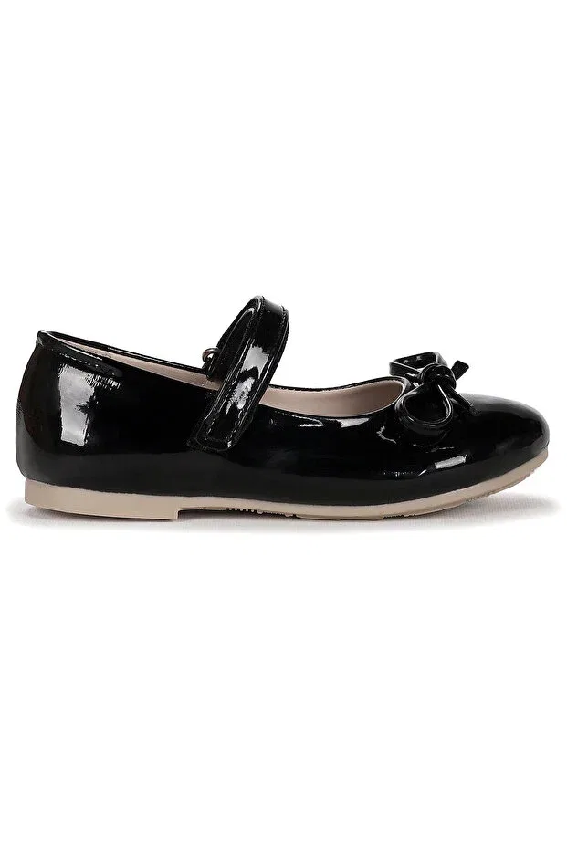 Детские балетки для девочек лакированные на липучке Kiko Kids, Black — фото 4