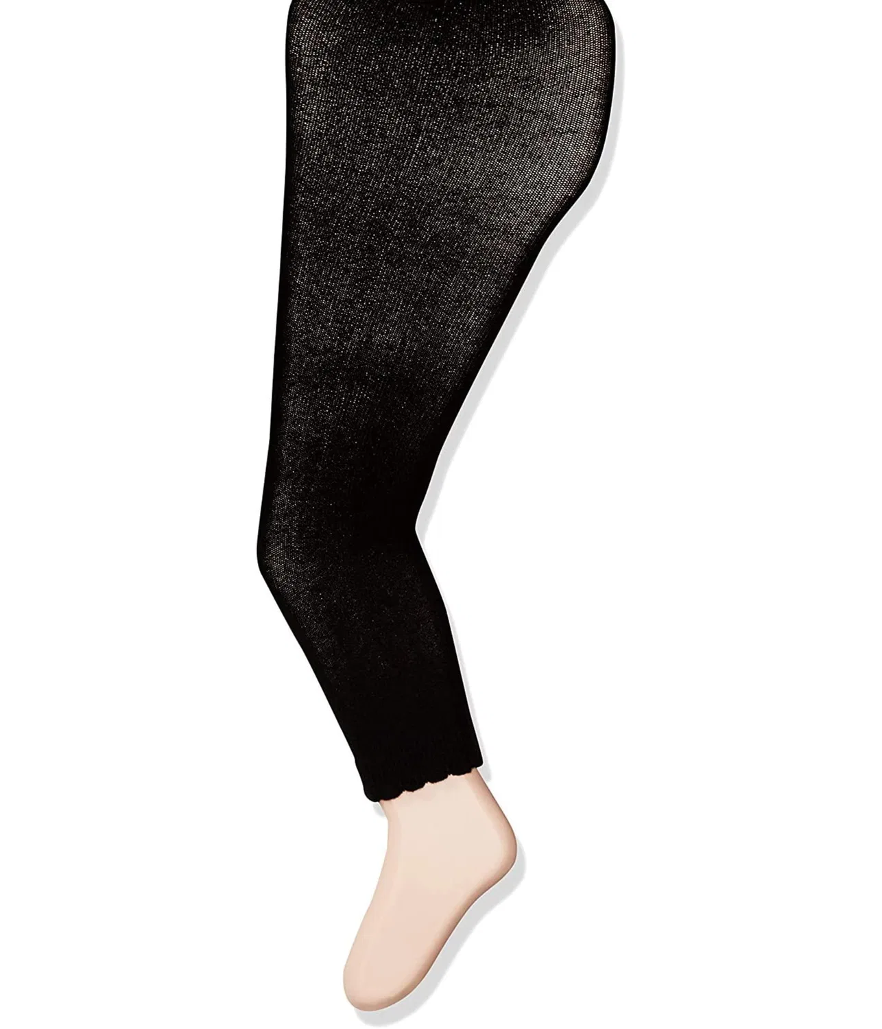 Детские хлопковые колготки без стопы с волнистым краем Girls' Little Cotton Footless Tights with Scalloped Edge Jefferies Socks, Black