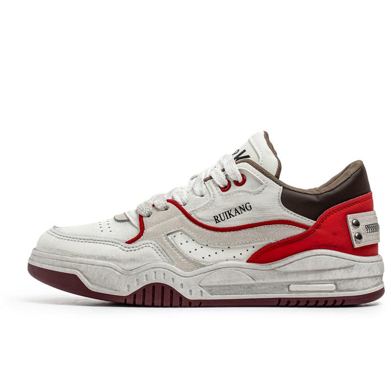 

Амортизирующие износостойкие низкие повседневные туфли для мужчин BOLE, White Red
