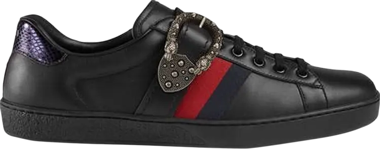 

Кроссовки Gucci Ace Low Dionysus Buckle - Black, черный