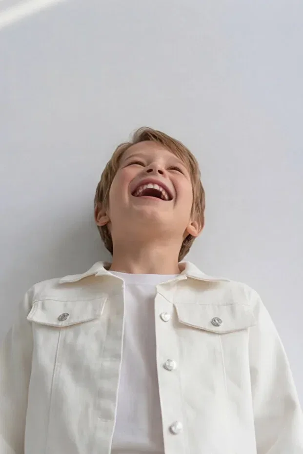 Детская куртка для девочек с принтом Esila Kids, White — фото 2