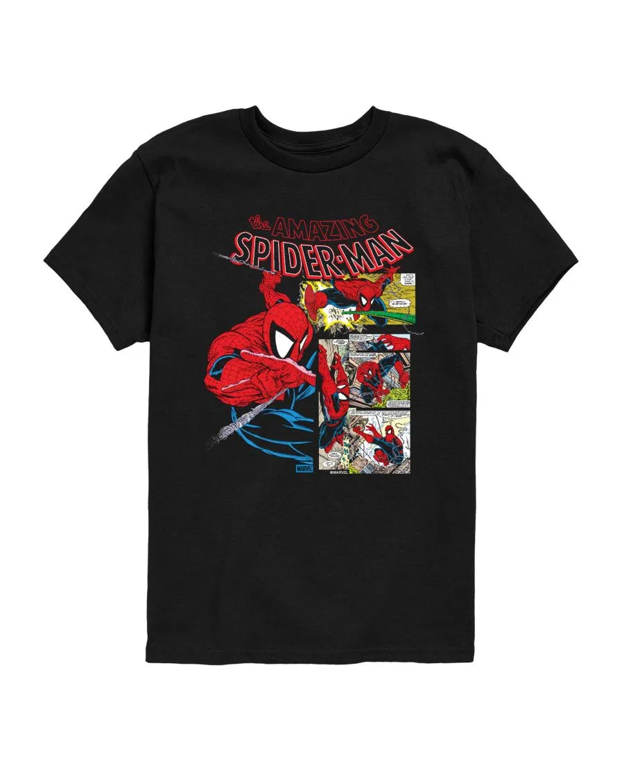 Детская футболка с коротким рукавом с принтом Marvel, Black