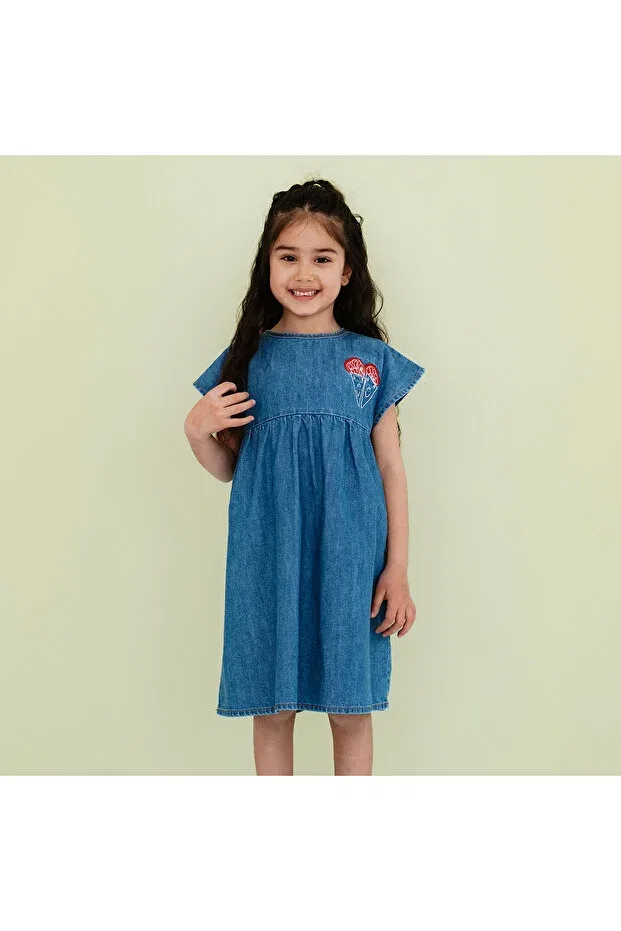 Детское платье джинсовое Marshmallow denim dress Little Yucca, Navy Blue