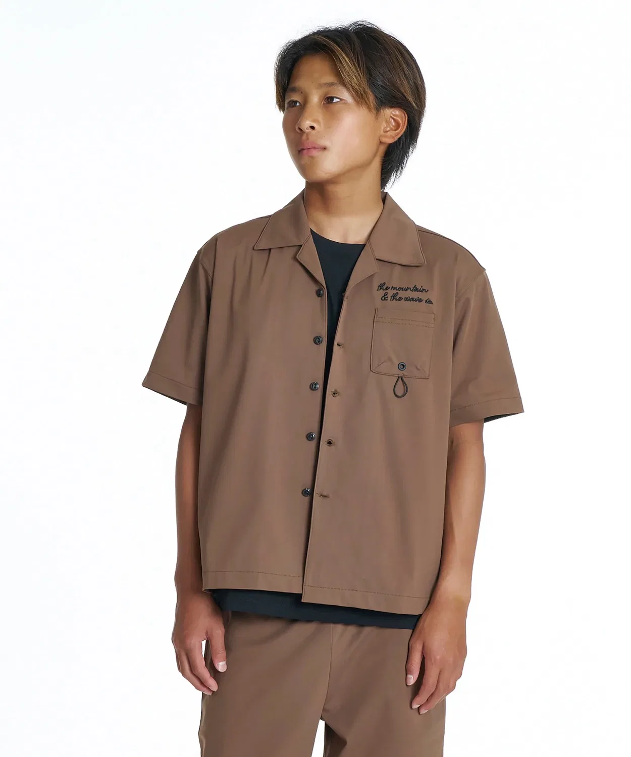 Детская рубашка с коротким рукавом Quiksilver SIGN OPEN SHIRT YOUTH, Brown
