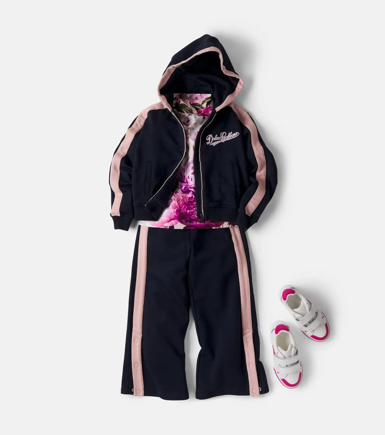 Толстовка на молнии с капюшоном Dolce&Gabbana Kids, синий — фото 2