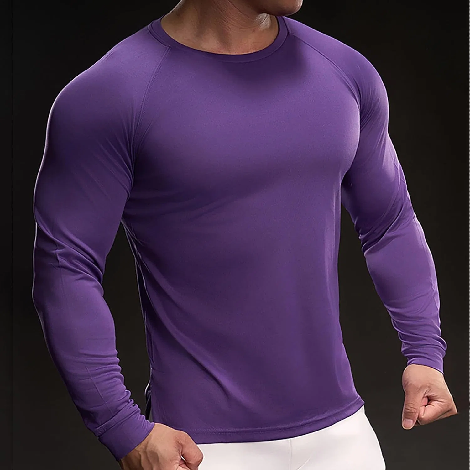 Мужская компрессионная футболка для фитнеса, Purple — фото 2